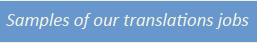 Samples of our translation jobs
